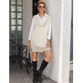 thumbnail image 3 of Zeagoo Women's Sweater Vest Dress Oversized Sleeveless V-Neck Casual Pullover Sweater Fall Winter Knit Slit Short Dress, 3 of 6