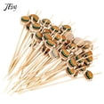 thumbnail image 2 of Palitos de bambú para adornar hamburguesas, palitos desechables para fruta, palitos para comida, 100 unidades, 2 of 4