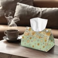 thumbnail image 4 of COEQINE Tissue Holder Dispenser Creative Napkin Tissue Box Holder PU Leather Stylish Rectangle Tissue Case Organizer Decorative Accessories for Home Decoration, Hippie Flower Yellow Green, 2 PCS, 4 of 7