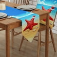 thumbnail image 4 of Table Runner Dresser Scarves Starfish in Christmas Hat on the Beach Cotton Linen Burlap Table Cover Holiday Seaside Table Runners for Family Kitchen Dining Holiday Party Banquet Decor, 4 of 5