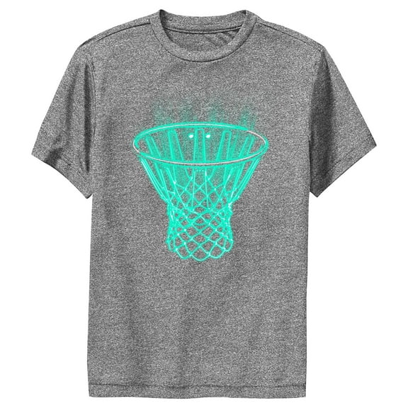 Boy's Lost Gods Electric Basketball Net  Performance Graphic Tee Charcoal Heather Small