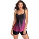 thumbnail image 4 of MKLEKYY Trajes De Baño Mujer 2 Piezas Women Plus Size Vintage Print Strappy Back Tankini Set Two Piece Swimdress Panty Bathing Suit Beachwear, 4 of 5