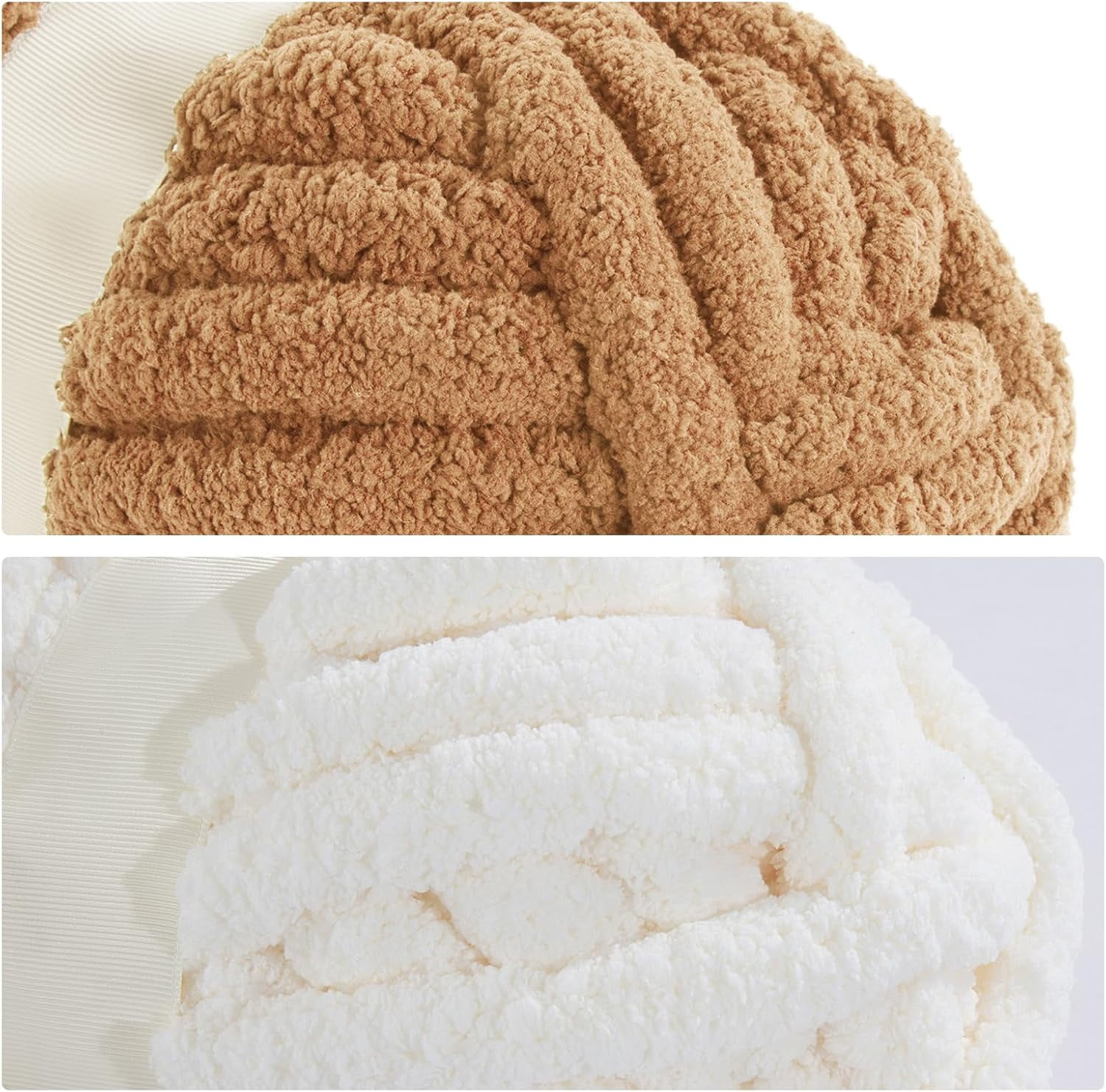 Assorted Chunky Yarn for Crocheting 8 Pack, Fluffy Jumbo Chenille Yarn, Soft Plush Yarn Bulky, Giant Thick Fuzzy Yarn for Hand or Arm Knitting (27 yds,8 oz Each Skein)