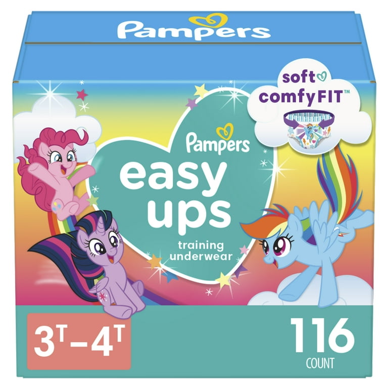 Pampers Easy Ups Training Underwear Girls, Size 3T-4T, 116 Ct