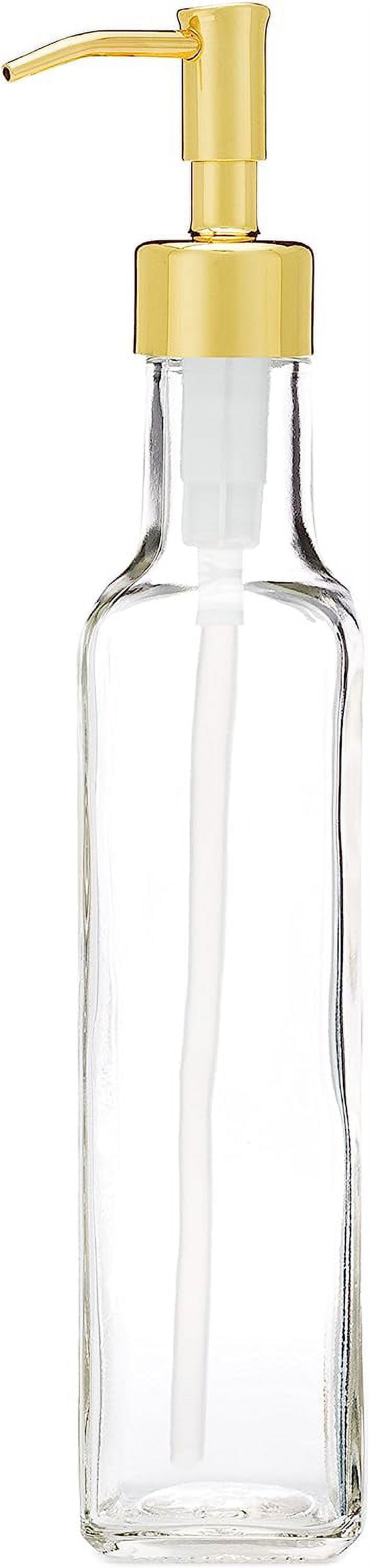 French Vessel Glass Soap Dispenser With Metal Pump Refillable Hand