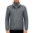 thumbnail image 5 of Sookity Men's Quilted Puffer Jacket Water-Resistant Quilted Puffy Coat Lightweight Warm Winter Coat with Stand Collar Casual Windproof Outerwear Top chaqueta de piel para hombre Gray,XS, 5 of 9