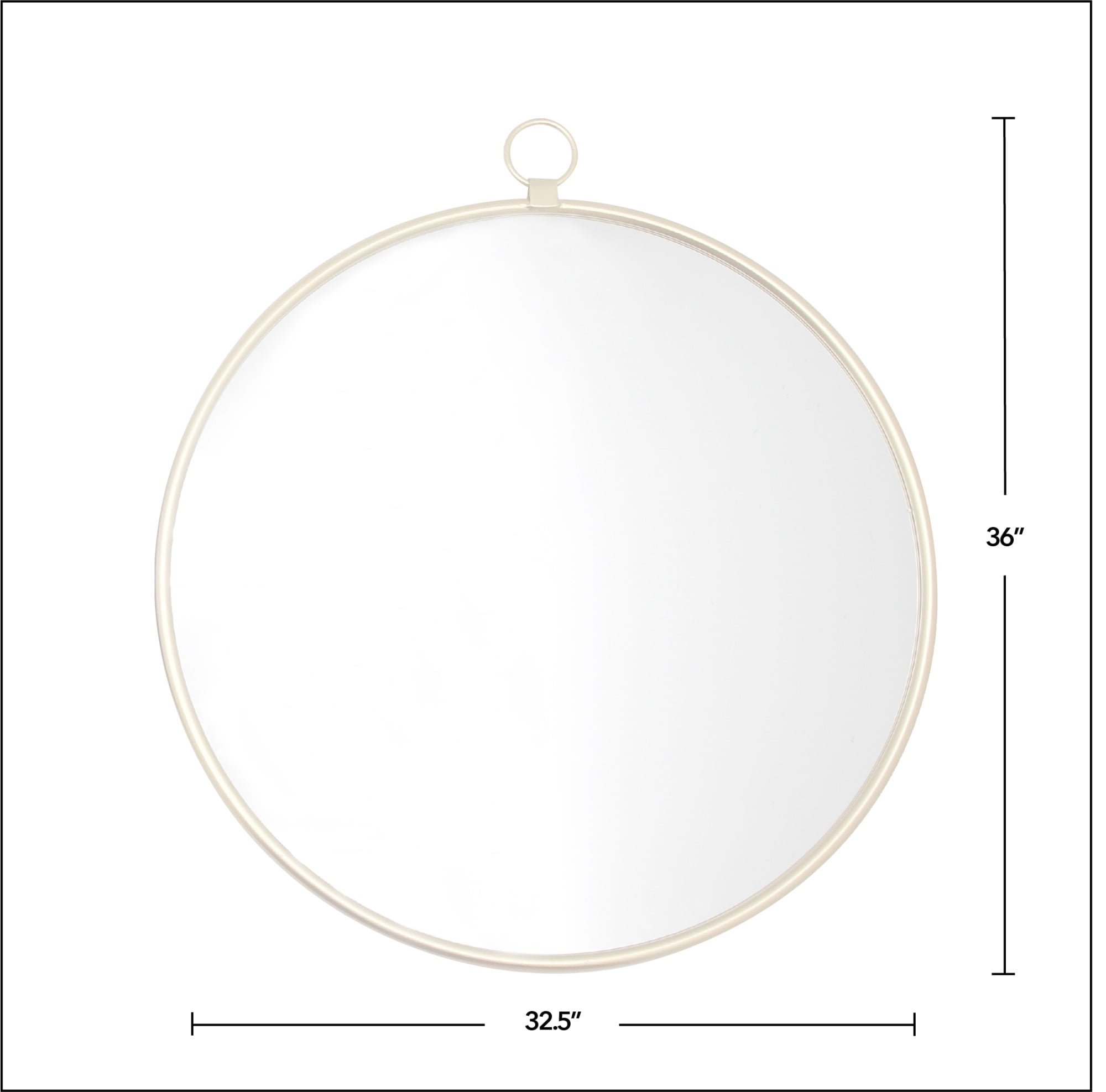FirsTime & Co. Gold Marshall Wall Mirror, Modern, Round, 32.5 x 1 x 36 in