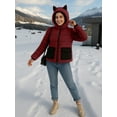 thumbnail image 3 of Premium Womens Midweight Puffer Jacket Red Bubble Down Water-Repellant Winter-S, 3 of 9