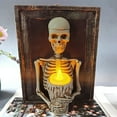 thumbnail image 4 of IMossad Framed 3D Skeleton Torso Holding Candle, Skull Photo Frame Candle Light, Halloween Resin Wall Decor, 3D Skeleton Picture Frame with Candle Light, 4 of 9