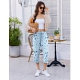 thumbnail image 4 of Ekouaer Womens Capri Pajama Pants 2026 Wide Leg Lounge Sleep Pants Soft Comfy Drawstring Pj Bottoms with Pockets, 4 of 7