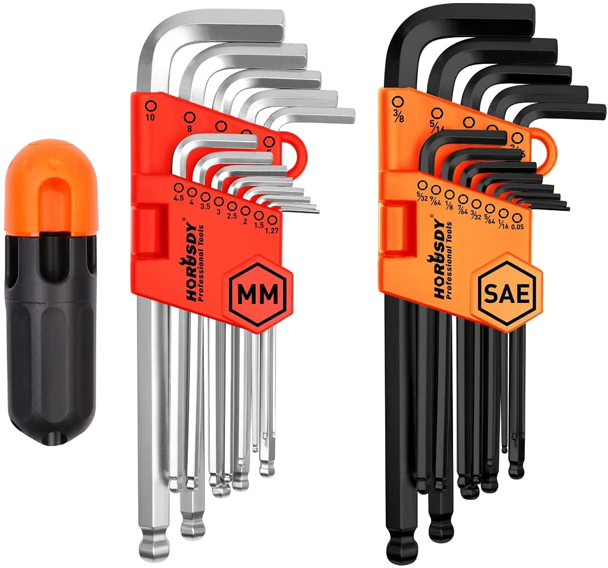 Colors may vary. Folding Allen Ball Driver 9 pc Set Hex Key 