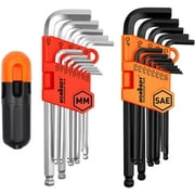 HORUSDY Allen Wrench Set Hex Key Set Long Arm Ball End Hex Wrench Set Inch Metric T Handle Allen Wrench Set