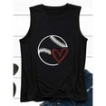 thumbnail image 4 of LSLJS Women Spaghetti Strap Tank Tops Ladies Summer Fashion Solid Color Baseball Print Pattern Sleeveless Vest Top T-shirt, 4 of 4