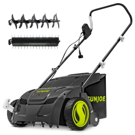 Open Box Sun Joe 13 Inch 12 Amp Electric Scarifier and Lawn Dethatcher AJ801E