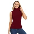 thumbnail image 5 of MANIFIQUE Women Sleeveless Mock Turtleneck Tank Tops Slim Fit Stretchy Layer Tee Shirts, 5 of 7
