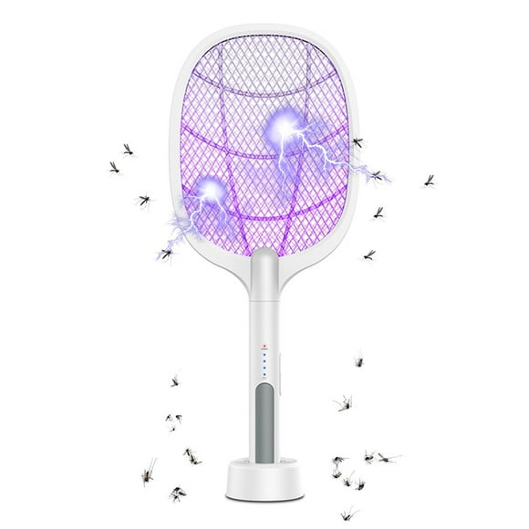Electric Bug Zapper Racket 1200MHA USB Rechargeable Mosquito Swatter 2 In 1 Mosquito Lamp and Fly Ki Bug Zapper Racket
