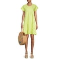 thumbnail image 2 of Time and Tru Women's Flutter Sleeve Tiered Dress, 2 of 5