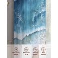 thumbnail image 5 of Watercolor Abstract Coastal Beach Chiffon Sheer Curtains 45 Inches Long, Ocean Spray Blue Sea Wave 2 Rod Pocket Window Treatment Voile Drapes Curtains for Living Room Bedroom,2 Panels, 52x45In, 5 of 9