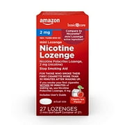 Basic Care Mini Nicotine Polacrilex Lozenge, 2 mg (nicotine), Stop Smoking Aid, Cherry Ice Flavor; quit smoking with cherry ice nicotine lozenge, 27 Count