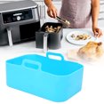 thumbnail image 4 of Fryer Oven Basket Fryer Silicone Basket Fryer Silicone Liner Fryer Accessory Fryer Silicone Pot Non Stick Reusable Liner Basket Replacement For  DZ201 Foodi 8QT Blue, 4 of 8
