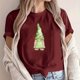 thumbnail image 4 of Puntoco Liquidación de camisetas cortas para mujer Camiseta de manga corta con cuello redondo y estampado informal a la moda para mujer, 4 of 5