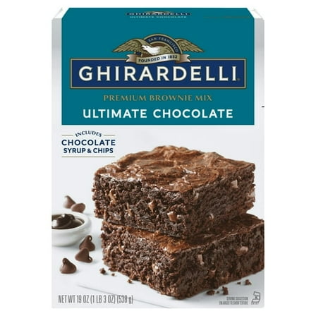 GHIRARDELLI Ultimate Chocolate Premium Brownie Mix, 19 oz Box pack of 1
