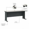 thumbnail image 4 of Series A 72W Office Desk in Slate and White Spectrum - Engineered Wood, 4 of 6