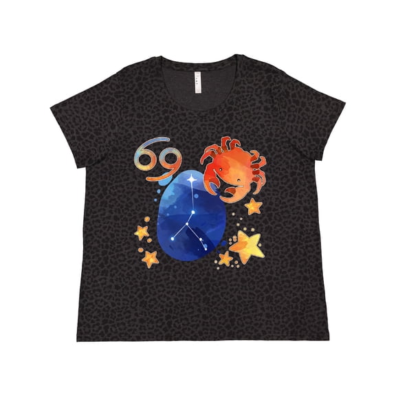 Inktastic Cancer Crab Constellation Zodiac Sign Illustration Women's Plus Size T-Shirt