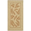 SAFAVIEH Courtyard Euler Traditional Floral Indoor/Outdoor Area Rug, 2' x 3'7", Natural/Terracotta