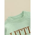 thumbnail image 6 of Suealasg Toddler Baby Girl Boy Knit Sweater Newborn Long Sleeve Crew Neck Letters Embroidery Knit Pullover Sweater Infant Girls Boys Easter Clothes 0-24 Months, 6 of 9