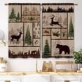 thumbnail image 3 of Rustic Cabin Kitchen Curtains Forest Woodland Farmhouse Brown Small Short Cafe Window Curtains Country Bear Deer Rod Pocket Bathroom Drapes Treatment Tier Curtains 2 Panels (27.5x36 Inch), 3 of 6
