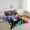 thumbnail image 3 of Erosebridal Gamer Comforter Set Twin Size Gaming Comforter Teens Modern Game Console Controller Bedding Set Joystick Room Decor Black Yellow Quilt Set, 3 of 7