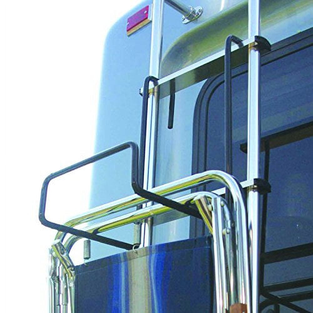Camco Heavy Duty RV Ladder Chair and Bike Rack, Polymer-Covered Steel, Fits All Ladders, Holds Up to 4 Chairs (51490)