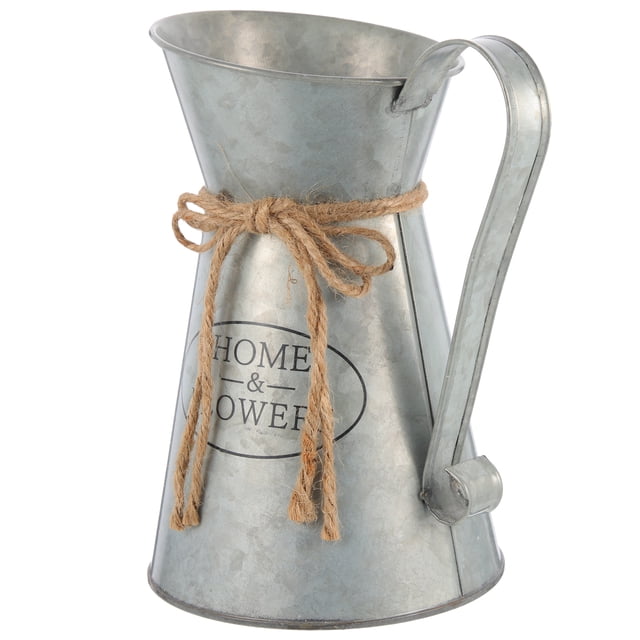 KAKOWELY Maceta de metal vintage para flores, decorativa, con asa