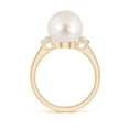 thumbnail image 2 of ANGARA Freshwater Cultured Pearl Three Stone Ring with Diamonds in 14K Yellow Gold for Women | June Birthstone, Birthday, Anniversary, Jewelry Gift for Women | Pearl Ring, 2 of 8