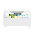 thumbnail image 5 of Kids Toy Storage Organizer with Front Bookshelf, Wooden Toy Box with 4 Universal Wheels, Flip-Top Lid, Safety Hinge, Boys Girls Toy Chest Bench for Playroom Kids Room Organization(White), 5 of 9
