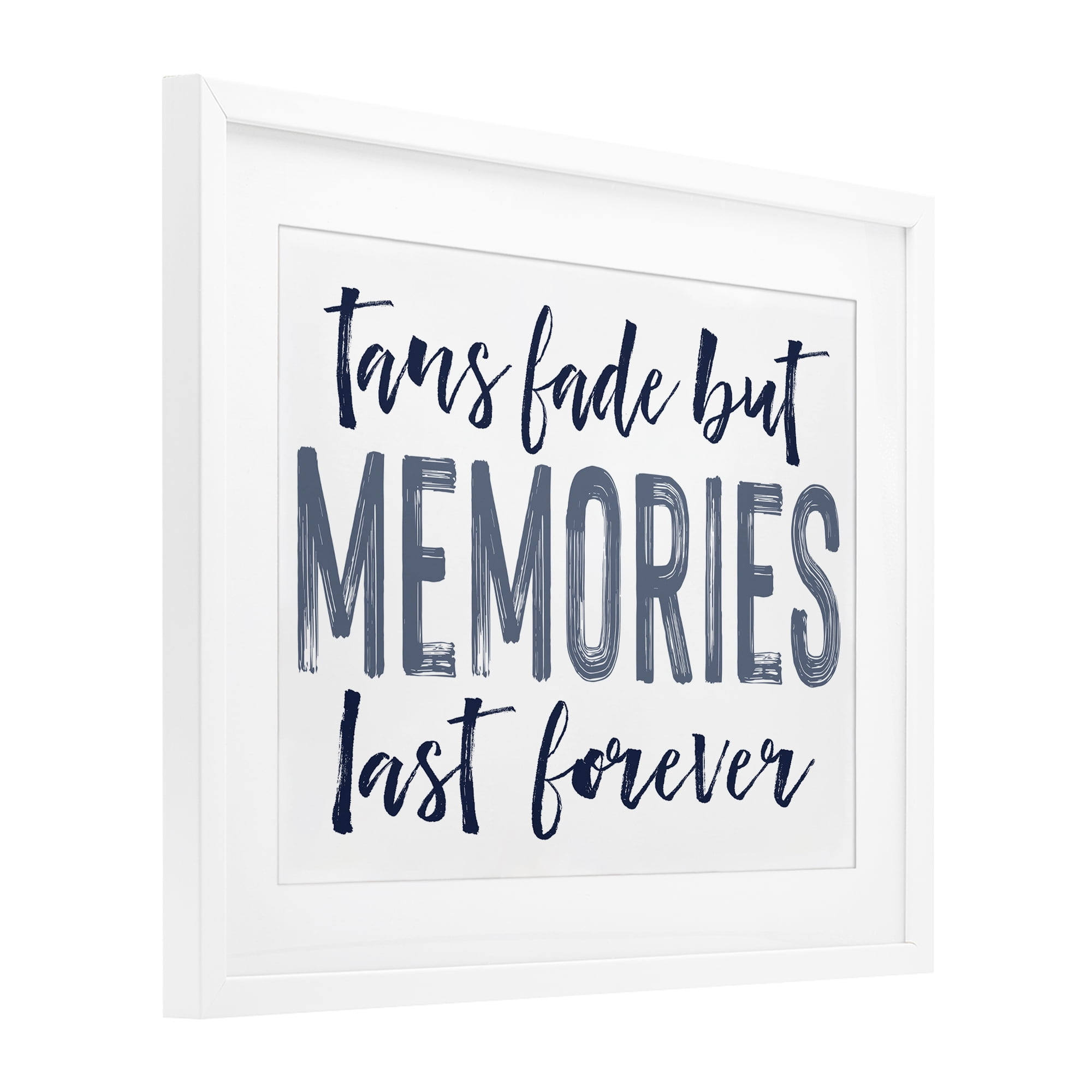 Summer Memories Last Forever White Framed Print Under Glass, design by Lettered and Lined