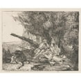 thumbnail image 2 of Giovanni Domenico Tiepolo 14x12 Gold Ornate Wood Frame and Double Matted Museum Art Print Titled - The Rest on the Flight (1750-1753), 2 of 4