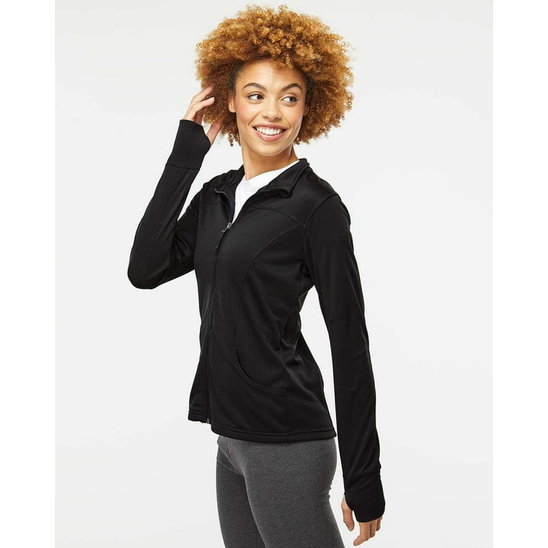 Independent Trading Co. EXP60PAZ Women's Poly-Tech Full-Zip Track Jacket, Gunmetal Heather