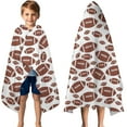 thumbnail image 3 of White Brown Footballs Pattern Hooded Bath Towel，50"x30" for Ages 3 To 12 Kids, Quick Dry Lightweight Soft Microfiber Hood Beach Towel Cover Up for Kids, 3 of 7