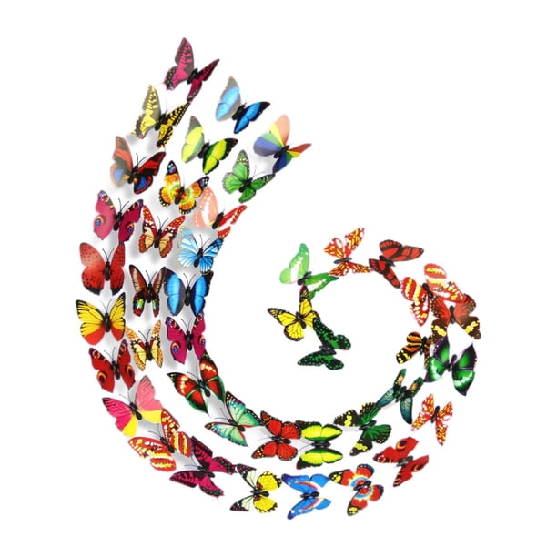 200 pegatinas de mariposas, mariposas, manualidades, arte y decoración con imanes. Mezcla de colores