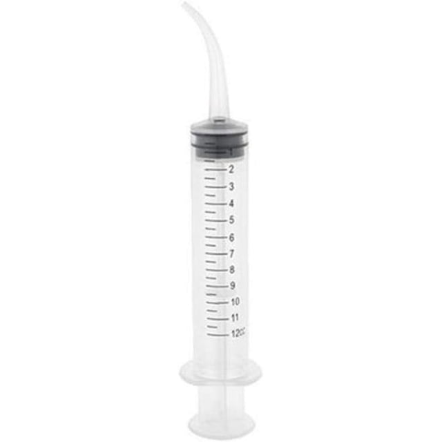 Una jeringa de enjuague bucal Jeringa de limpieza dental con punta curva