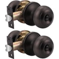 thumbnail image 1 of Satin Nickel Finish Lockset Keyless Privacy Interior Doors Bed and Bath Handle Levers, 1 of 7