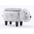 thumbnail image 4 of Home 2 Office Kids Dog Puppy Fabric Storage Ottoman/Stool in Gray and Black, 4 of 11