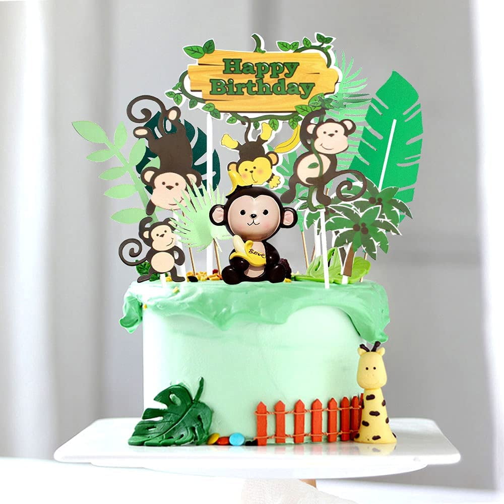 13 PCS Monkey Cake Topper Banana Cake Decoration Curious George Cake Topper  Jungle Monkey Cake Decoration Monkey Birthday Party Supplies Monkey Party  Favors | Walmart Canada