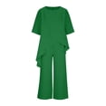 thumbnail image 4 of Homenesgenics Womens Pajama Sets Solid V-Neck Long Sleeve Split Top And Pants Set Womens Clothes under $8, 4 of 8