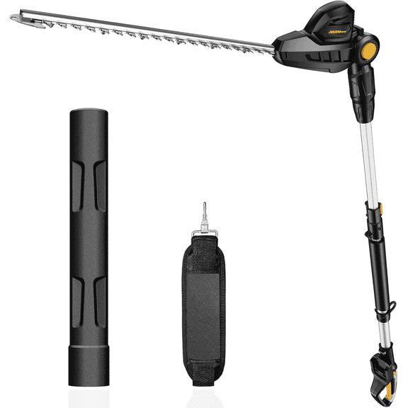Pole Hedge Trimmer Cordless Compatible with Dewalt 20V MAX Battery, Hedge Trimmer with Extension Pole Up to 14-Feet Reach, 18-Inch Pole Trimmer for Hedge Trimming (Tool Only)