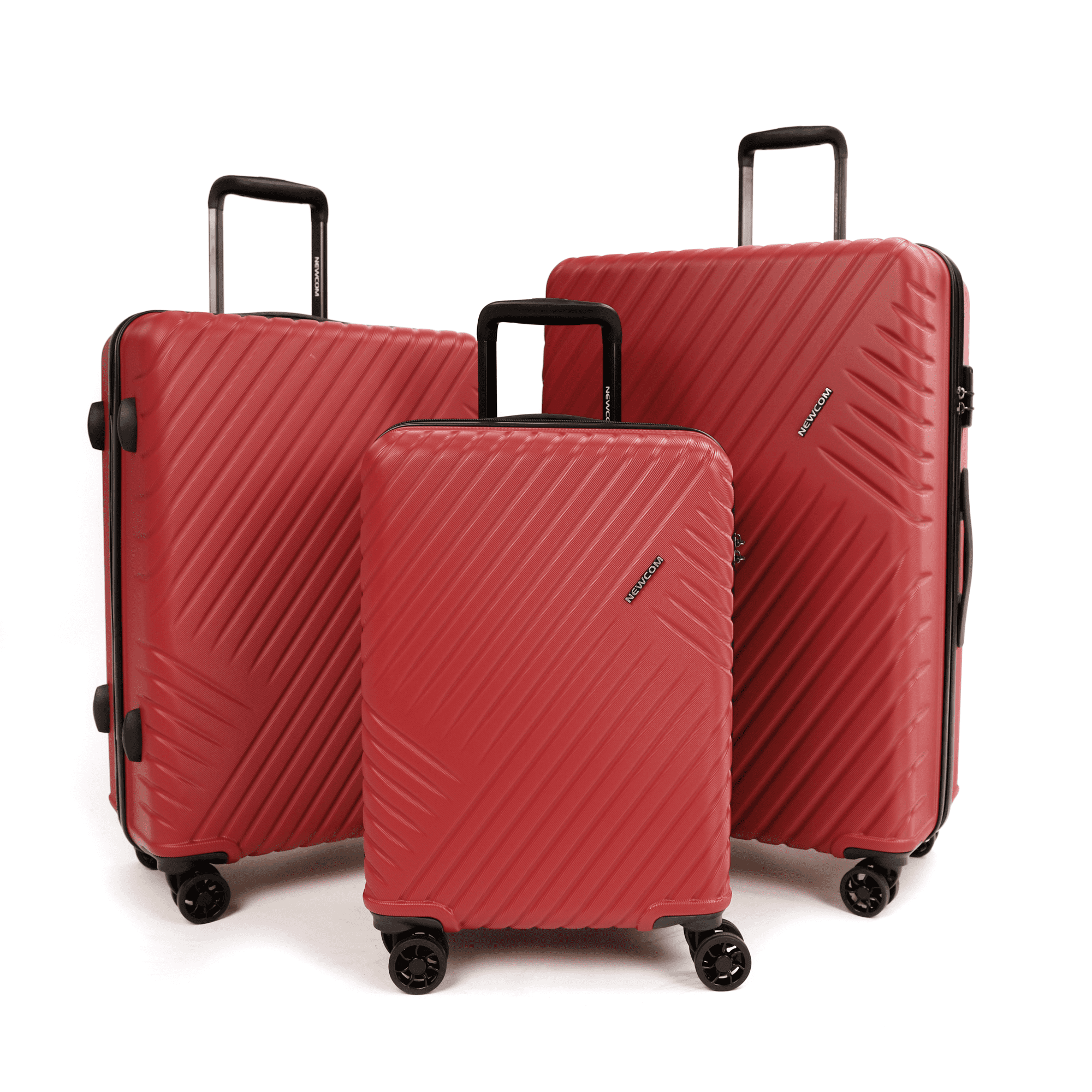 Hardside Luggage Sets with Spinner Wheel,3Piece Set 20''24''28'',Red