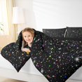 thumbnail image 4 of Feelyou Kids Psychedelic Galaxy Full Size Comforter Sets, Dreamy Starry Sky Bedding Comforter Set, Glitter Stars Print Reversible Bedding Sets, Breathable Home Decor, 3-Piece, 4 of 8
