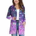 thumbnail image 2 of Girls Lightweight Cardigan Soft Long Sleeve Plain Open Front Blouse with Pockets Kids School Casual Elegant Cute Tops Clothes Purple 13-14 Years, 2 of 7